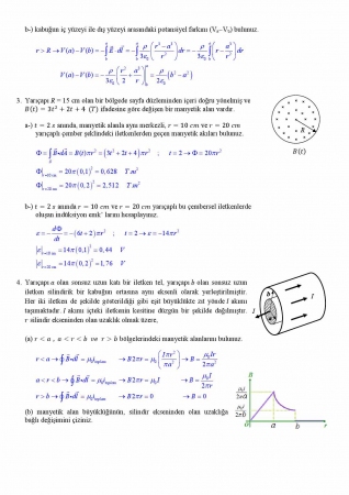 Fizik -1 Final Soruları ve Cevapları Bahar Dönemi
