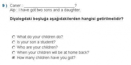 İngilizce -1 Vize Soruları ve Cevapları