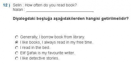 İngilizce -1 Vize Soruları ve Cevapları