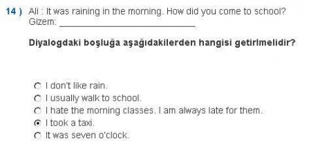 İngilizce -1 Vize Soruları ve Cevapları