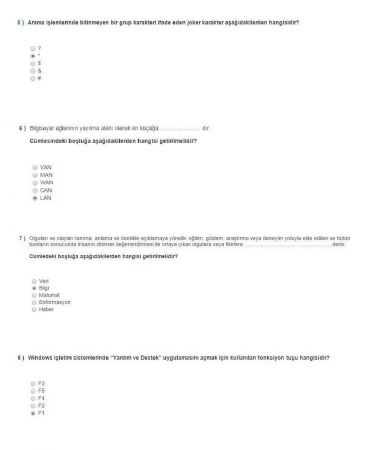 Temel Bilgi Teknolojileri Dersi Vize Soruları ve Cevapları