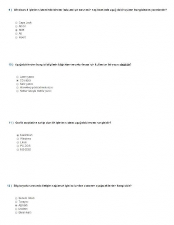 Temel Bilgi Teknolojileri Dersi Vize Soruları ve Cevapları
