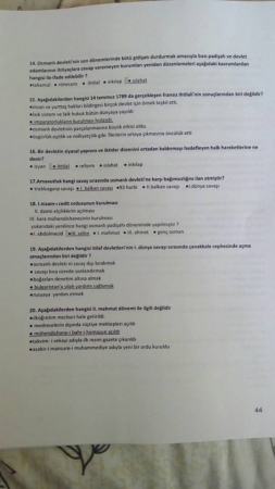 Atatürk İlkeleri ve İnkilap Tarihi -1 Vize Soruları ve Cevapları