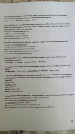 Atatürk İlkeleri ve İnkilap Tarihi -1 Vize Soruları ve Cevapları - 2016