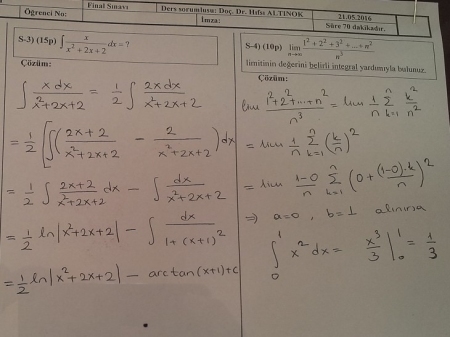 Analiz -2 Final Soruları ve Cevapları