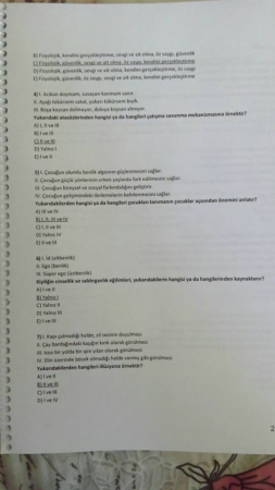 Çocuk Psikolojisi ve Ruh Sağlığı Dersi Vize Soruları ve Cevapları