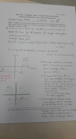 Kompleks Analiz 3.Kısa Sınav Soruları ve Cevapları -2015