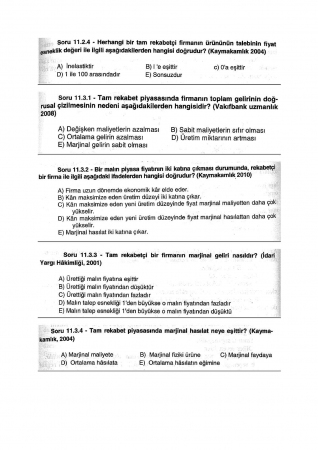 Mikroekonomi -2 Çalışma Soruları -2