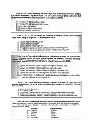 Mikroekonomi -2 Çalışma Soruları -2