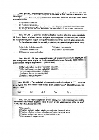 Mikroekonomi -2 Çalışma Soruları -2