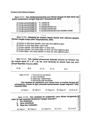 Mikroekonomi -2 Çalışma Soruları -3