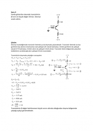 Elektroniğe Giriş Çalışma Soruları ve Cevapları