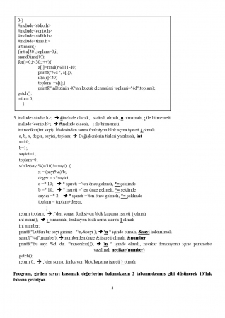 Bilgisayar Programlama Dersi Final Soruları