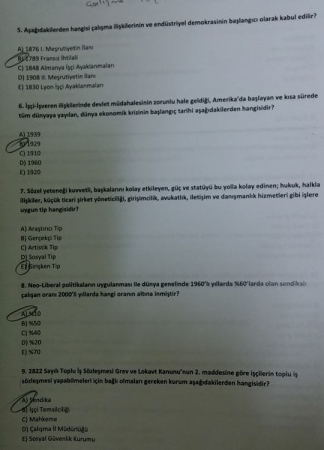 Çalışma İlkeleri ve Etik Dersi Vize Soruları- 2016