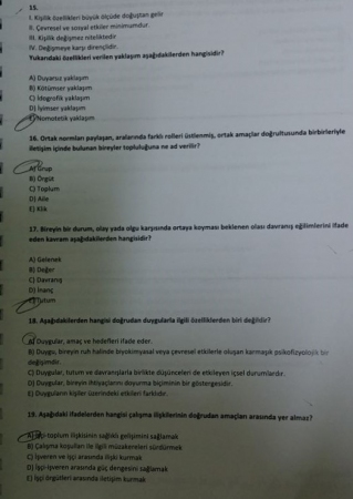 Çalışma İlkeleri ve Etik Dersi Vize Soruları- 2016