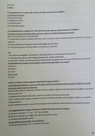 Türk Dili -1 Vize Soruları