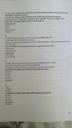 Türk Dili -1 Vize Soruları