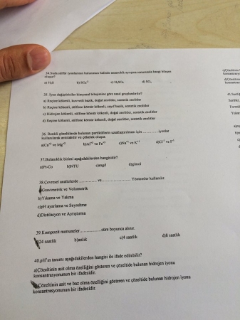Çevre Kimyası -1 Final Soruları