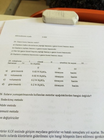 Çevre Kimyası -1 Final Soruları
