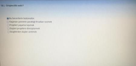 Girişimcilik ve Proje Yönetimi Vize Soruları ve Cevapları