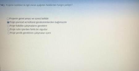 Girişimcilik ve Proje Yönetimi Vize Soruları ve Cevapları