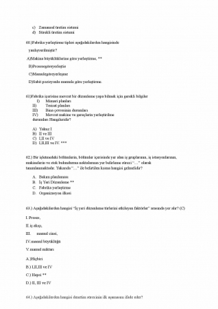 Fabrika Organizasyon ve Yönetimi Vize Soruları