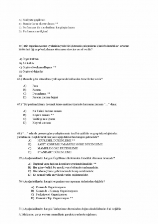 Fabrika Organizasyon ve Yönetimi Vize Soruları