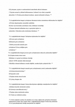 Fabrika Organizasyon ve Yönetimi Vize Soruları