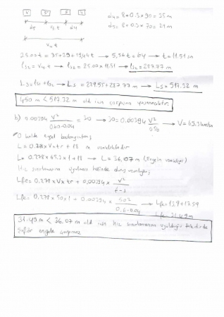 Ulaştırma -1 Vize Soruları ve Cevapları