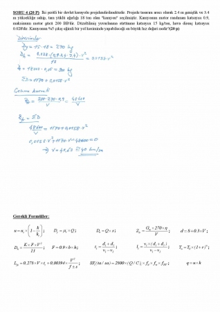 Ulaştırma -1 Vize Soruları ve Cevapları