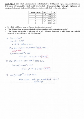 Ulaştırma -1 Vize Soruları ve Cevapları