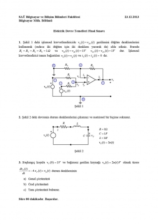 Elektrik Devre Temelleri Final Soruları ve Cevapları