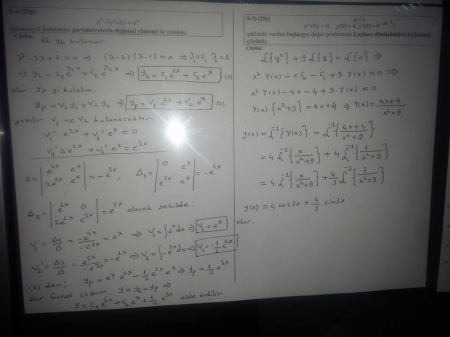 Mühendislik Matematiği Final Soruları - 2016