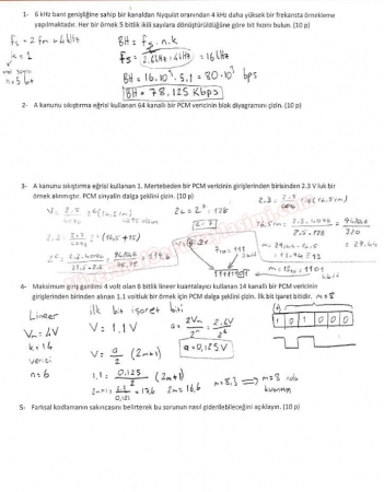 Sayısal Haberleşme Vize Soruları ve Çözümleri