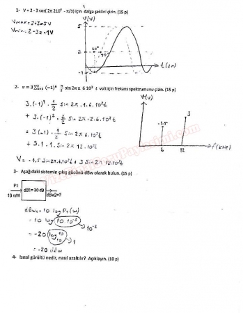 Analog Haberleşme Vize Soruları Çözümleri