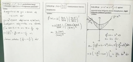 Matematik -1 Final Soruları ve Çözümleri - Mühendislik Fakültesi