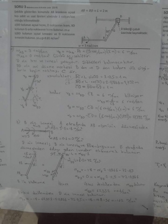 Dinamik Dersi Bütünleme Soruları ve Cevapları - 2014