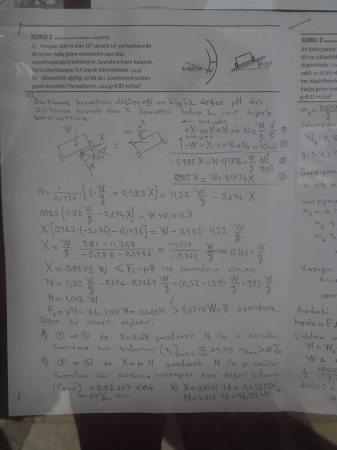 Dinamik Dersi Bütünleme Soruları ve Cevapları - 2014