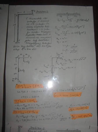 Dinamik Dersi Bütünleme Soruları ve Cevapları - 2013