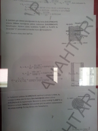 Termodinamik ve Isı Transferi Bütünleme Soru ve Cevapları