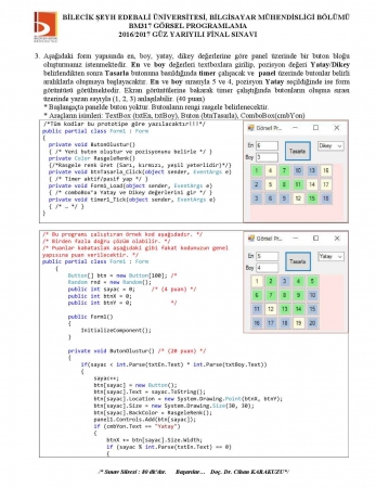 Görsel Programlama Final Soruları ve Cevapları