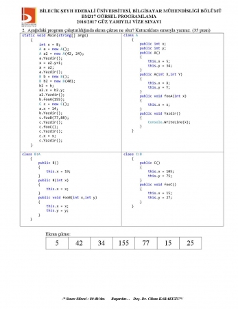  Görsel Programlama Vize Soruları ve Cevapları
