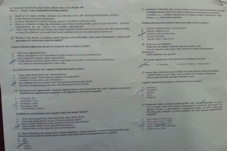 Felsefe Tarihi 1 Dersi Final Soruları -2016