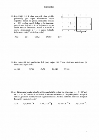 Fizik -2 2. Ara Sınav Soruları