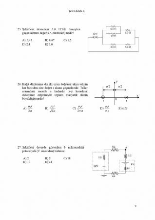 Fizik -2 2. Ara Sınav Soruları