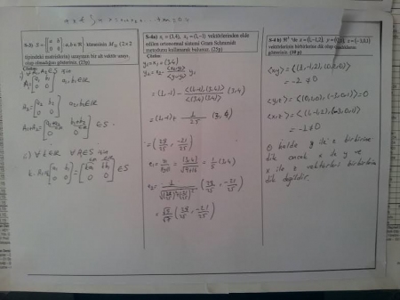Lineer Cebir Final Soruları ve Cevapları - Mühendislik Fakültesi