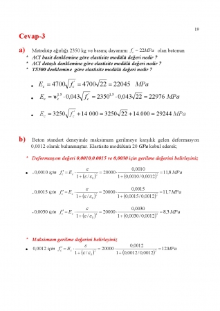 Betonarme - 1 Final Soru ve Cevapları
