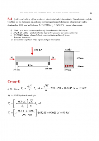 Betonarme - 1  Yıliçi Sınav Soruları