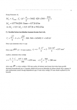Betonarme - 1  Yıliçi Sınav Soruları