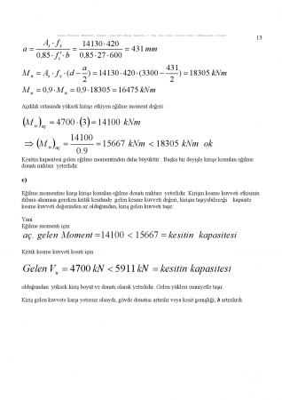 Betonarme - 1  Yıliçi Sınav Soruları